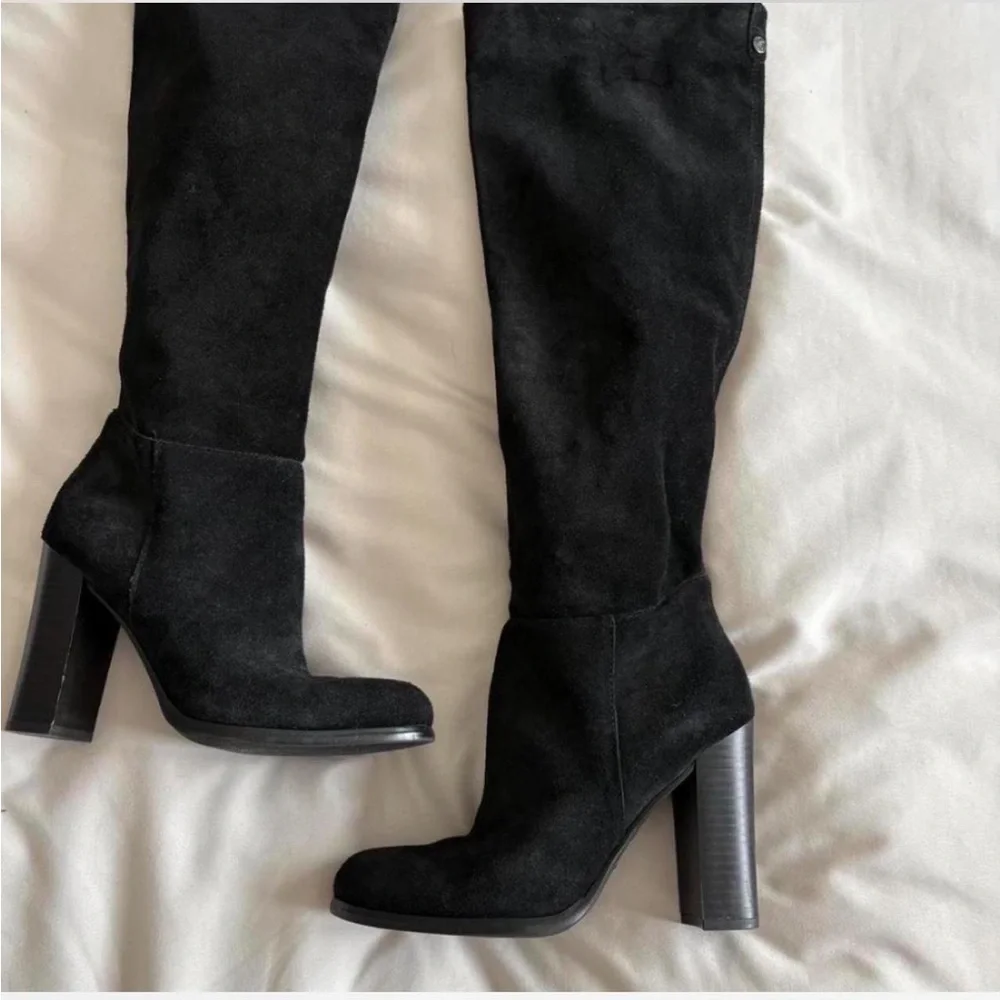 Sam Edelman Black Suede Knee High Boots
